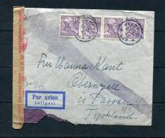 Sweden 1943 Cover Sigtuna - Tyskland  Censored  Strip Of 4 Stamps - Briefe U. Dokumente