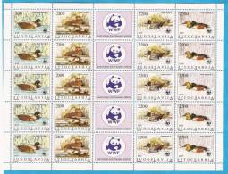 1989x -2328-31 JUGOSLAVIJA WWF BIRDS ANATRE  5 STRIPS   PANDA MNH - Entenvögel