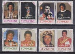 St Vincent 1985 Michael Jackson Set Of 4 Pairs MNH - St.Vincent E Grenadine