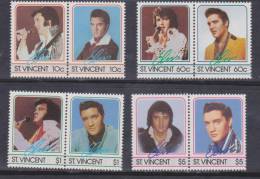 St Vincent 1985 Elvis Presley Set Of 4 Pairs MNH - St.Vincent & Grenadines