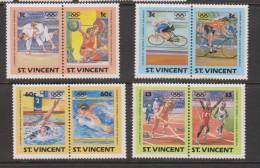 St Vincent 1984 Olympic Games Sports Set Of 4 Pairs MNH - St.-Vincent En De Grenadines