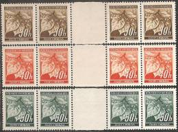 Boemia E Moravia 1939 Nuovo** - Yv.41/3  N°3 Strisce  2 Coppie+interspazio - Unused Stamps