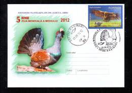 COCK, 2012, SPECIAL COVER, OBLITERATION CONCORDANTE, ROMANIA - Kuckucke & Turakos