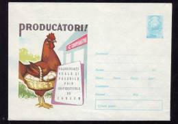 ADVERTISE CHICKEN EGGS,COVER STATIONARY,ENTIER POSTAL,1966,UNUSED,VERY RARE,ROMANIA - Cuco, Cuclillos