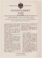 Original Patentschrift - J. Erwand In Binnig , Post Berneck , Bayern , 1899 , Apparat Zum Bronzieren Von Papier , Bronze - Bronzi