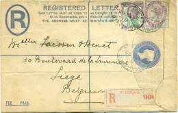Grande Bretagne - Lettre Registered De Charing-Cross à Liège Du 22/02/1898, See Scan - Storia Postale