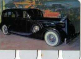 Plaque Metal Publicite COOP, L'auto A Travers Les Ages N°96 Packard 1934 - Andere & Zonder Classificatie
