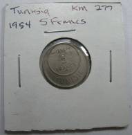 TUNISIA 5 FRANCS 1954 HIGH GRADE,  I COMBINE SHIPPING . MAYBE I GIVE DISCOUNT, ASK ME BEFORE BIDING - Tunisie