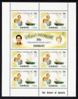 Kiribati MNH Scott #375.-376 Minisheet Of 7 50c Charles And Diana - Royal Wedding - Kiribati (1979-...)