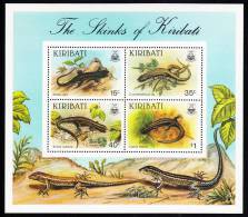 Kiribati MNH Scott #494a Souvenir Sheet Of 4 Skinks Of Kiribati - Kiribati (1979-...)