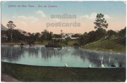 RIO DE JANEIRO~QUINTA DA BOA VISTA~c1910-20s Color Postcard~PARK LAGOON~BRASIL~BRESIL CPA  [s3859] - Boa Vista