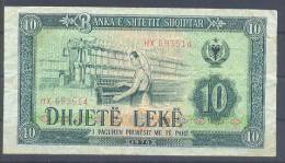 Albania Paper Money Bill Of 10 Lek 1976 - Albanien