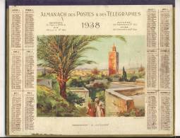 ALMANACH  DES POSTES ET DES TELEGRAPHES( 1938)  Marrakech - Tamaño Grande : 1921-40