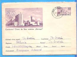 Chemistry. Synthetic Fiber Plant Savinesti ROMANIA Postal Stationery Cover 1963. - Chemistry