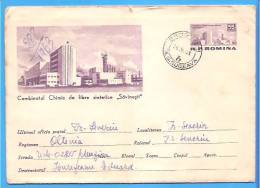 Chemistry. Synthetic Fiber Plant Savinesti ROMANIA Postal Stationery Cover 1963. - Chimie