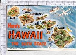 HAWAII -  Cartographie -  A Cartograph Map Of The  Loveliest Chain Of Islands In The  Pacific Ocean - Here's HAWAII - Other & Unclassified