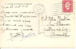 N°691 CAD FRANKERS  LOURDES     Vers   JUILLAC LE COQ   Le    29 AOUT1945 - Storia Postale