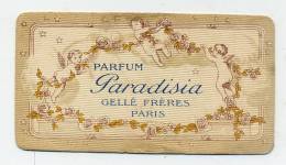 CARTE PARFUM 1900 GELLE  FRERES PARIS  " PARADISIA "  Carte Parfumée  Anges - Anciennes (jusque 1960)