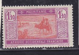 MAURITANIE N° 59 1F10 VIOLET ET ROUGE NEUF AVEC CHARNIERE - Altri & Non Classificati