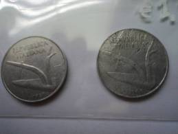 ITALIA  REPUBBLICA  -  10 LIRE 1967 E 1968 SPIGA - 10 Liras