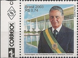 BRAZIL - FERNANDO HENRIQUE CARDOSO, (1995-2002), BRAZILIAN PRESIDENT (LEFT MARGIN) 2003 - MNH - Unused Stamps