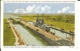 CPA  Gatun Locks, Showing Warship In Middle East Chamber  6528 - Panama