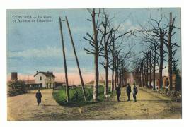 CP  CONTRES LA GARE ET AVENUE DE L ABATTOIR    - ECRITE EN 1923 - Contres