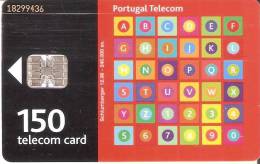 TARJETA DE PORTUGAL DE ABECEDARIO  DE 150 UNITS - Portugal