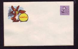 RABBIT,LAPINS,1961,COVER  STATIONERY,ENTIER POSTAL,UNUSED,VERY RARE,ROMANIA - Lapins