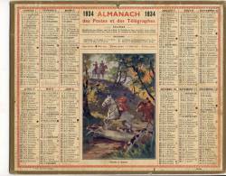 ALMANACH  DES POSTES ET DES TELEGRAPHES( 1934)   Chasse A Courre - Grand Format : 1921-40