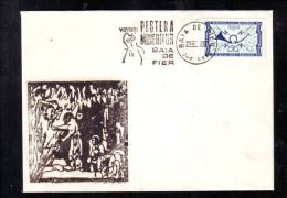 CAVE GROTE DRAWING,SPECIAL COVER RARE OBITERATION CAVE BAIA DE FIER 1981 ROMANIA - Préhistoire