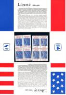 Emmission Commune--FRANCE-USA--LIBERTE-19-886-1986 - Sammlungen
