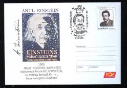 ALBERT EINSTEIN NOBEL PRIZE IN PHYSICS COVER OBBLITERATION CONCONDARTE TIMISOARA 2005  ROMANIA - Albert Einstein
