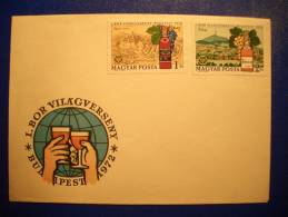 Hungary, FDC 1972 -  I. Wine World Championship Budapest, Wine, Tokaj, Eger, Landscape - FDC