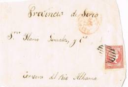 Frontal SANTANDER 1857, Fechador Tipo I En Rojo - Briefe U. Dokumente