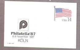 Postal Card - US Flag - Philatelia'87 6-8 November 1987 Koln Germany - 1981-00