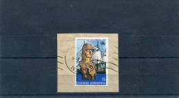 Greece- Miaoulis' "Ares" 15dr. Stamp On Fragment With Bilingual "NAXOS (Cyclades)" [9.9.1983] Postmark - Postmarks - EMA (Printer Machine)