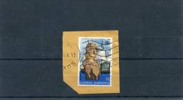 Greece- Miaoulis´ "Ares" 15dr. Stamp On Fragment With Bilingual "NAXOS (Cyclades)" [?.?.1983] Postmark - Marcofilie - EMA (Printer)