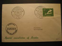 SWEDEN Stockholm 1955 Rotary Cancel Suede Sverige - Rotary, Lions Club