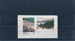 Greece- "Samothrace" & "Sithonia-Chalkidiki" Stamps On Fragment With Bilingual "ANDROS (Cyclades)" [18.7.1983] Postmark - Postmarks - EMA (Printer Machine)