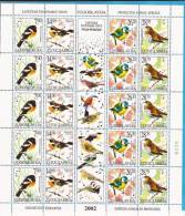 2002X   3061-64  JUGOSLAVIJA FAUNA WWF BIRDS   5  STRIPS    MNH - Hojas Y Bloques