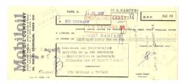 Lettre De Change, Mobiloil - Vacum Oil Compagny - Paris (75) - 1939 - Frais De Port : € 1.55 - Bills Of Exchange