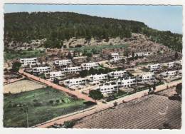 CPSM COLORISEE EN AVION AU DESSUS DE... LORGUES, VUE AERIENNE SUR LA CITE EDF E.D.F. , VAR 83 - Lorgues