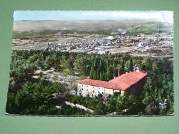 CPSM COLORISEE EN AVION AU DESSUS DE... LORGUES, L´ABBAYE  ST  SAINT FERREOL ET VUE PANORAMIQUE SUR LORGUES , VAR 83 - Lorgues