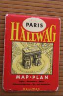 1960 Map Plan Guide Cartes De Paris Sights -monuments-métroHallwag Sehenswurdigkeiten Ein Ausfahrten Paris HALLWAG - Europa