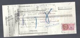 Lettre De Change, Combustibles - Vve Alfred Montenay Et Ses Fils - Châtellerault (86) - 1955 - Frais De Port : € 1.55 - Bills Of Exchange