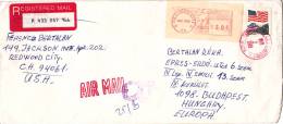 REGISTRED AIR MAIL COVER 1989, FROM U.S.A , SEND TO ROMANIA - Cartas & Documentos