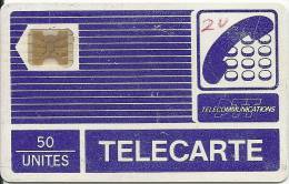 Telecarte PTT  Télephone à Touches Télécommunications 50 Unités / Puce Recto-verso, Années 90 - Sin Clasificación