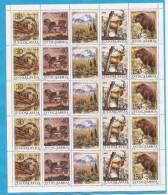 1987X   2206-09      JUGOSLAVIJA FAUNA WWF  BEARS  ORSI PROTECTION NATURA 5  STRIPS   MNH - Blocks & Sheetlets