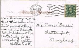 0896. Postal NEW YORK 1908. Broadway Central Hotel - Brieven En Documenten